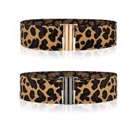 HDGSAFD 2 Pezzi Di Cintura Di Stampa Leopardo, Cintura Elasticizzata, Cintura Retrò, Cintura Di Personalità Elee, Cintura Di Decorazione Di Abbigliamento.