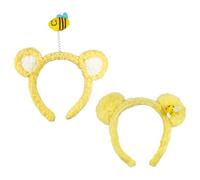 HDGSAFD 2 Pezzi di Fasce per Le Api, Fasce di Peluche Carine, Fasce di Testa, Fasce Creative, Adatti A Lavaggio del Viso, Trucco, Feste.