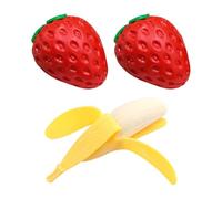 HDGSAFD 2 Pezzi di Giocattolo da Spremere alla Fragola E 1 Pezzo di Giocattolo da Spremere La Banana, Giocattolo da Spremere Creativo, Divertente Giocattolo per Bambini, Giocattolo Antistress
