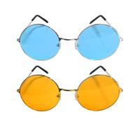 HDGSAFD 2 Pezzi Di Occhiali Da Sole Occhiali Da Sole Alla Moda Retrò Occhiali Da Sole Rotondi Occhiali Con Montatura In Metallo Specchio Per Decorazioni Per Feste