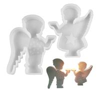 HDGSAFD 2 Pezzi di Stampi in Silicone per Angeli, Stampi per Colata Fai da Te, Ornamenti per Angeli da Tavolo, Decorazione Artigianale, Stampi in Gesso