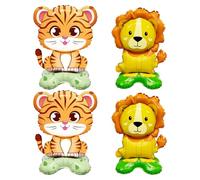 HDGSAFD 2 Pezzi Palloncini di Leone E 2 Pezzi Palloncini di Tigre, Palloncini Animali da Cartone Animato, Palloncini Giocattoli per Bambini, Palloncini per Decorazioni per Feste.