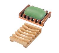 HDGSAFD 2 portasapone in legno, rettangolare, colore carbonizzato, portasapone doccia