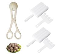 HDGSAFD 2 Set di stampi per polpette con raschietti, 1 pinza per carne, utensili da cucina, strumento per la produzione di polpette, strumento multifunzione in plastica