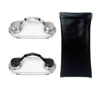 HDGSAFD 2 supporti magnetici per occhiali, 1 custodia nera a clip per occhiali, clip per occhiali, gancio per occhiali, montatura magnetica, Nero , taglia unica