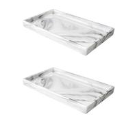 HDGSAFD 2 Vassoi Portaoggetti con Motivo in Marmo E 2 Spazzole per Fughe, Vassoio per Decorazioni Domestiche, Vassoio in Silicone, Adatto per Bagno, Cucina, Soggiorno