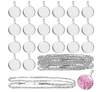 HDGSAFD 20 Ciondoli per Catena, Rotondi, per Vassoi, Lunetta, Ciondolo Vuoto - Set di 20 Pezzi