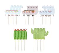HDGSAFD 20 Inserti di Schede di Cactus Alpaca, Inserti di Carta per Torta Carini, Decorazioni per Torte, Forniture per Feste per Bambini.