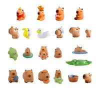 HDGSAFD 22 Pezzi Ornamenti di Capybara Cartoon, Ornamenti di Micro Paesaggi, Ornamenti Carini Creativi, Ornamenti di Mini Resina, Ornamenti Desktop.