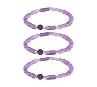 HDGSAFD 3 Braccialetti di Ametista, Braccialetti di Colonna Quadrata Creativa, Gioielli di Cristallo, Collocazione Quotidiana di Abbigliamento, Regali Che Portano Un Buon Umore.