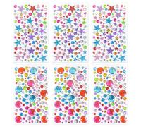 HDGSAFD 3 Fogli di Adesivi A Stella E 3 Fogli di Adesivi Rotondi, Adesivi con Strass per Bambini, Adesivi Decorativi Multifunzionali, Accessori Artigianali Fai da Te