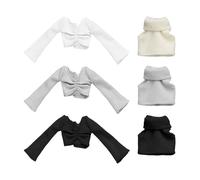 HDGSAFD 3 Maniche Lunghe per Bambole E 3 Bretelle per Bambole, Accessori per Vestire Le Bambole, Mini Vestiti per Bambole, Accessori per Bambole
