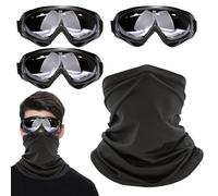 HDGSAFD 3 Occhiali Da Ciclismo, 1 Maschera Da Ciclismo, Occhiali Antivento, Occhiali Di Sicurezza, Occhiali Protettivi Sportivi, Occhiali Di Sicurezza per Bambini, Occhiali Da Ciclismo