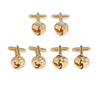 HDGSAFD 3 Paia di Gemelli Cavi Dorati Sferici, Gemelli da Uomo, Gemelli per Camicie, Gemelli Decorativi per Abbigliamento, Gemelli in Metallo