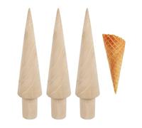 HDGSAFD 3 Pezzi Stampo Conico in Legno, Stampo Cono Gelato, Strumento di Cialda per Dessert Fai -da -Te, Setter Waffle, Stampo di Rotolo di Uova Creativo.