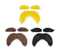 HDGSAFD 3 Set di Sopracciglia Baffi Simulati Accessori Cosplay Barbe Divertenti Accessori per Feste