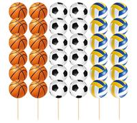 HDGSAFD 36 Pezzi Inserti per Torte con Palline Sportive Decorazioni per Torte Accessori per Dolci da Forno Fai da Te Decorazioni per Torte Creative