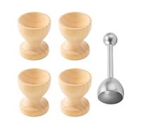 HDGSAFD 4 contenitori per uova rotondi in legno, 1 aprisuova in acciaio inossidabile, accessori per la creazione fai da te, decorazione da cucina