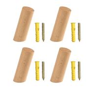 HDGSAFD 4 ganci smussati in legno, ganci per porta, appendiabiti, ganci decorativi da parete, ganci singoli cilindrici, adatti per cucine e bagni