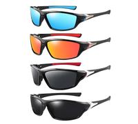 HDGSAFD 4 Occhiali Da Sole Antivento, Occhiali Sportivi, Occhiali Protettivi Da Ciclismo, Unisex, Occhiali Da Sole Da Esterno, Occhiali Da Sole Polarizzati, Occhiali Antivento