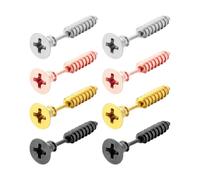 HDGSAFD 4 Paia di Orecchini A Vite, Orecchini di personalità alla Moda, Gioielli Punk in Acciaio Inossidabile, Abbigliamento E Abbinamenti alla Moda.