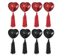 HDGSAFD 4 Paia Di Pasticcini Per Capezzoli A Forma Di Cuore Con Paillettes, Accessori Per La Biancheria Intima, Pasticcini Per Capezzoli Con Nappe, Accessori Per La Biancheria Intima