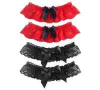 HDGSAFD 4 Pezzi Di Anelli Di Gamba In Pizzo, Anelli Per Gamba A Prua, Accessori Da Sposa, Elei Anelli Per Gambe Da Donna, Anelli Elastici E Comodi Per Le Gambe.