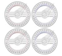 HDGSAFD 4 Pezzi di Completamente Circolare Goniometri, Multi-Funzione Triangolare Goniometri, Disegno E Strumenti di Misura, Studente di Cancelleria, Adatto per Le Scuole, Aule E Uffici.