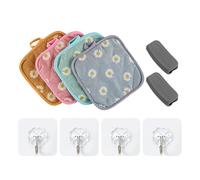 HDGSAFD 4 Pezzi di Isolamento Termico Pad, 4 Piccoli Ganci E 2 Manicotti in Silicone per Pot Maniglie, Anti-Scottatura Set da Cucina, Adatto per Tavolo da Pranzo di Protezione.