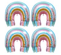 HDGSAFD 4 Pezzi di Palloncini Arcobaleno, Palloncini in Foglio di Alluminio, Scena di Festa A Tema Arcobaleno, Palloncini Grandi, Decorazione di Sfondo per Festa di Compleanno per Bambini