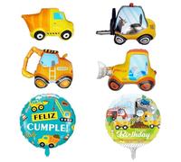 HDGSAFD 4 Pezzi Palloncini di Escavatore E 2 Palloncini di Escavatore Rotondo, Palloncini Creativi, Palloncini Decorativi per Feste, Palloncini Giocattoli per Bambini.