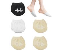 HDGSAFD 5 Paia di Calzini a Mezza Calotta, Tradizionali da Donna, Elastici a Compressione, Antiscivolo, Invisibili, per Tacchi Alti (Colore della Pelle, Nero, Bianco)