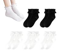 HDGSAFD 5 paia di calzini da donna in cotone, calze da ragazza, calze da donna, in cotone, calze da donna, nero, bianco, Taglia unica