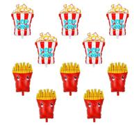 HDGSAFD 5 Palloncini di Popcorn E 5 Palloncini Patatine, Palloncini per Film in Alluminio Creativo, Palloncini Divertenti, Palloncini Decorativi per Feste.