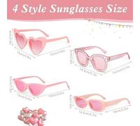HDGSAFD 5 Pezzi Di Occhiali Da Sole Rosa, Occhiali Da Sole Di Moda, Protettivi Uv, Accessori Per La Protezione Solare Estiva, Lenti Sfumate Multi-Stile.