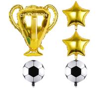 HDGSAFD 5 Pezzi Palloncini per Film in Alluminio, Palloncini di Trofei di Calcio Stellari, Decorazione di Palloncini per Feste di Calcio, Decorazione per Feste di Compleanno per Bambini.