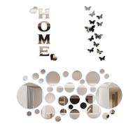 HDGSAFD 50 Adesivi a Specchio, Decorazione da Parete per Soggiorno, Camera da Letto, Bagno e Corridoio