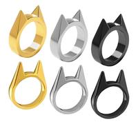 HDGSAFD 6 anelli in rame, graziosi orecchini a forma di gatto, anelli decorativi per ragazze, anelli di accompagnamento, unisex, Taglia unica