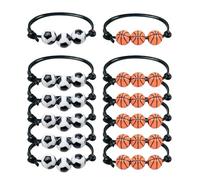 HDGSAFD 6 bracciali da calcio con 6 braccialetti da basket, bracciali intrecciati, braccialetti dell'amicizia, braccialetti regolabili, braccialetti dal design creativo, regali per i fan, Resina