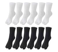 HDGSAFD 6 Paia di Calzini con Dita dei Piedi, alla Caviglia a Cinque Dita per Uomo, Infradito, Nero, Bianco, 10-20