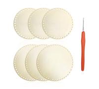 HDGSAFD 6 Pezzi Basi per Cestini Intrecciati E 1 Strumento per Uncinetto, Materiali per Cestini Intrecciati Fatti in Casa, Base Rotonda, Accessori Creativi Fai da Te