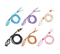 HDGSAFD 6 Pezzi di Corda Tessuta A Mano, Corda in Treccia Vintage, Materiale per Collana Fai-da-Te, Corda per Collana Regolabile.