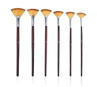 HDGSAFD 6 Pezzi di Spazzola per Ventole, Strumenti di Pittura, Strumenti per Arte Manuale Fai -da -Te, Adatti per Acquerello, Acrilico, Dipinto Ad Olio.