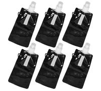 HDGSAFD 6 Pieghevole Sacchetti di Acqua, Contenitori di Stoccaggio di Acqua Portatile, Outdoor Bere Strumenti, Adatto per Escursioni A Piedi (Nero).