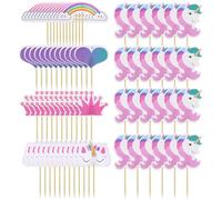 HDGSAFD 72 Pezzi di Animali del Fumetto Inserti per Torte Decorazioni per Feste di Compleanno Inserti per Feste per Ragazze Decorazioni per Torte