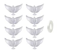 HDGSAFD 8 Pezzi di Palloncini di Colomba, 1 Rotolo di Nastro Bianco, Palloncino per Film in Alluminio Bianco, Palloncini Decorativi per Festa di Fidanzamento per Matrimoni.
