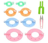 HDGSAFD 8 Pezzi per Realizzare Pompon, 1 Pezzo di Fasciatoio in Peluche, 1 Pezzo di Forbici, Set di Strumenti per Creare Palline di Lana, Oggetti di Scena Artigianali