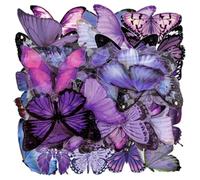 HDGSAFD 80 Fogli Adesivi Farfalla Viola, Farfalle in PVC Impermeabile, Elee Decorazione A Farfalla, Possono Essere Utilizzati per Decorare Pareti, Album E Finestre