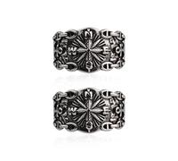 HDGSAFD Anelli in 2 Pezzi, Anello Aperto Regolabile, Anello da Uomo, Anello Bussola Personalizzato, Decorazione dell'Abbigliamento