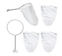 HDGSAFD Anello in Acciaio Inossidabile da 1 Pezzo, Borsa da Filtro da 3 Pezzi, Borsa da Filtro Multifunzione, Filtro Riutilizzabile, Oggetti di Filtro del Latte di Noci di Yogurt di Formaggio.